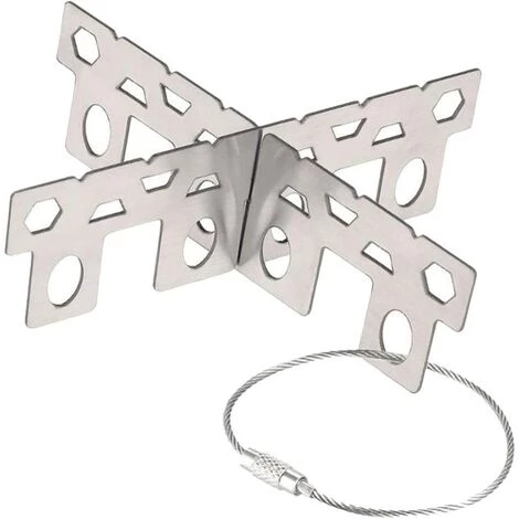 AOUGO Réchaud à Alcool Support Croisé En Acier Inoxydable, Support De Réchaud à Alcool Portable Pour Camping En Plein Air, 9. 6 X 9. 6 X 2. 9 Cm 3 AOUGO Réchaud à Alcool Support Croisé En Acier Inoxydable, Support De Réchaud à Alcool Portable Pour Camping En Plein Air, 9. 6 X 9. 6 X 2. 9 Cm