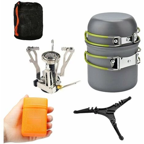 KAEJYIUT Batterie De Cuisine De Camping, Avec Rechaud De Camping 3000 W 3 KAEJYIUT Batterie De Cuisine De Camping, Avec Rechaud De Camping 3000 W