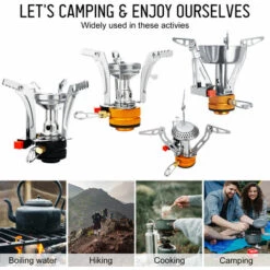 TANCYCO Réchaud De Camping Portable Mini Réchaud Allumage Vanne Ajustable Randonnée En Plein Air Randonnée Cuisson (Argent) -Pas Cher Réchaud Boutique 67554804 4