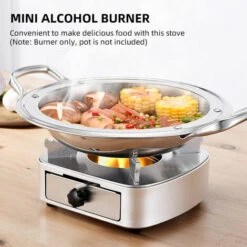 TANCYCO Mini Brûleur De Réchaud à Alcool En Acier Inoxydable Puissance De Feu Réglable Coupe-vent Style De Tiroir Brûleur Pour Barbecue Hotpot Cuisine En Plein Air -Pas Cher Réchaud Boutique 67554844 2