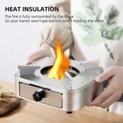 TANCYCO Mini Brûleur De Réchaud à Alcool En Acier Inoxydable Puissance De Feu Réglable Coupe-vent Style De Tiroir Brûleur Pour Barbecue Hotpot Cuisine En Plein Air -Pas Cher Réchaud Boutique 67554844 5
