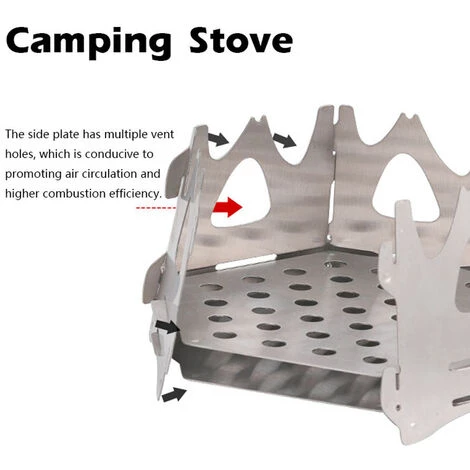 TANCYCO Réchaud De Camping Portable à Bois Pliable Léger Avec Sac De Transport Pour Camping En Plein Air Pique-nique Randonnée Pêche Barbecue 6 TANCYCO Réchaud De Camping Portable à Bois Pliable Léger Avec Sac De Transport Pour Camping En Plein Air Pique-nique Randonnée Pêche Barbecue – Image 4