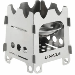 TANCYCO Réchaud De Camping En Plein Air Portable Ultraléger Pliant En Acier Inoxydable Réchaud à Bois Réchaud à Alcool De Poche Avec Plateau à Alcool Camping Pêche Randonnée Sac à Dos HWL-06 -Pas Cher Réchaud Boutique 67555025 3