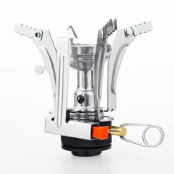 TANCYCO Réchaud De Camping Portable Mini Réchaud Allumage Valve Ajustable Randonnée En Plein Air Randonnée Cuisson (Noir)