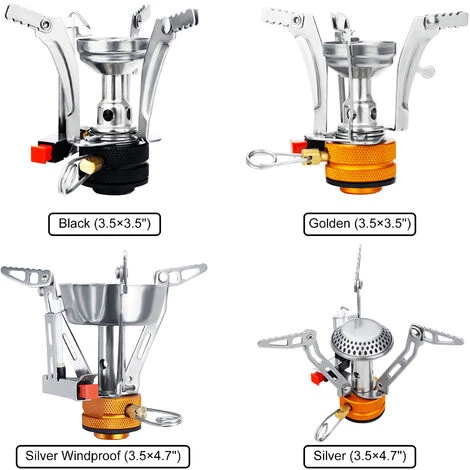 TANCYCO Réchaud De Camping Portable Mini Réchaud Allumage Valve Ajustable Randonnée En Plein Air Randonnée Cuisson (Noir) 5 TANCYCO Réchaud De Camping Portable Mini Réchaud Allumage Valve Ajustable Randonnée En Plein Air Randonnée Cuisson (Noir) – Image 3