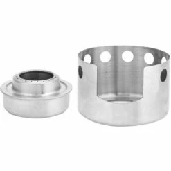 FLYME Rechaud Alcool Mini Réchaud Alcool, Camping Randonnée Réchauds à Alcool Portable Mini Réchaud En Acier Inoxydable Avec Support Rechaud Alcool Pour Carburant Solide Alcool Pique-Nique Camping