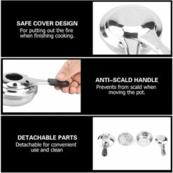 MODOU Mini Brûleur à Alcool - Brûleur à Fondue Portable Efficace En Acier Inoxydable Avec Poignée Anti-brûlure -Pas Cher Réchaud Boutique 67945255 3