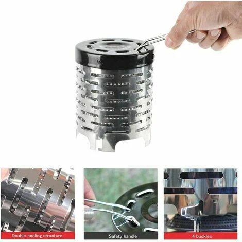 GRID COOL Mini Camping Chauffage Au Gaz En Plein Air Camping Chauffage Portable Mini Poêle Camping Chauffage Tente Chauffage En Acier Inoxydable Couverture 4 GRID COOL Mini Camping Chauffage Au Gaz En Plein Air Camping Chauffage Portable Mini Poêle Camping Chauffage Tente Chauffage En Acier Inoxydable Couverture – Image 2