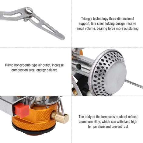 OYLDA Réchaud De Camping Pliable En Acier Inoxydable Réchaud à Gaz Butane Triangulaire Portable 6 OYLDA Réchaud De Camping Pliable En Acier Inoxydable Réchaud à Gaz Butane Triangulaire Portable – Image 4