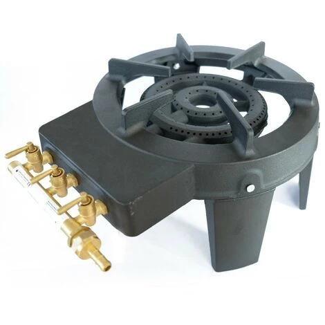 PROWELTEK Rechaud TRAITEUR Gaz Fonte TRIGLAV 9.8 KW 4 Pieds 3 Robinets Puissant Et Stable 3 PROWELTEK Rechaud TRAITEUR Gaz Fonte TRIGLAV 9.8 KW 4 Pieds 3 Robinets Puissant Et Stable